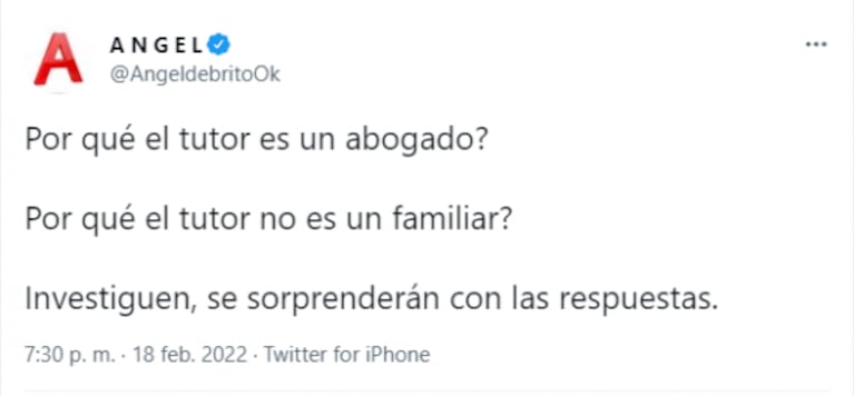 Fuerte mensaje de Ángel de Brito sobre la elección de un abogado como tutor de los hijos de Ricardo Fort: "Investiguen"