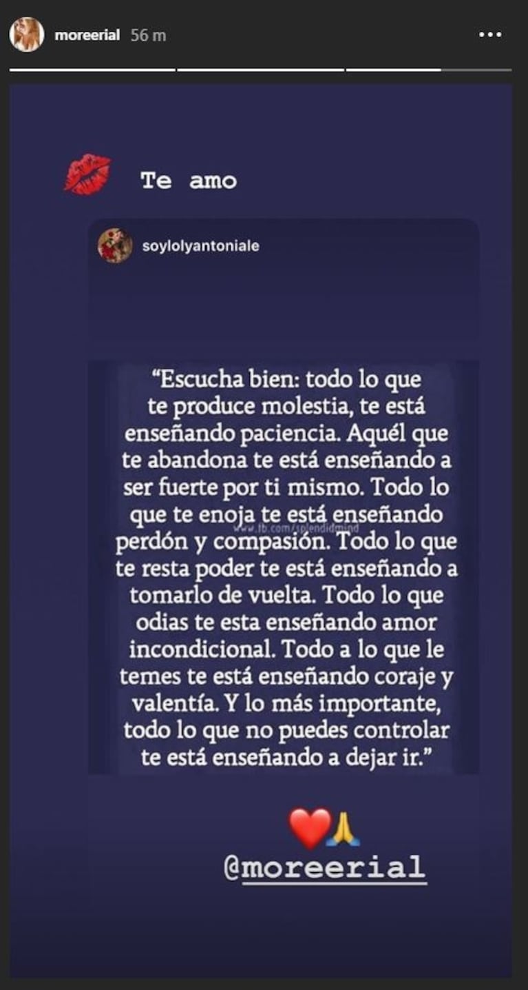 Fuerte mensaje de apoyo de Loly Antoniale a Morena Rial: la contundente respuesta de la hija del periodista