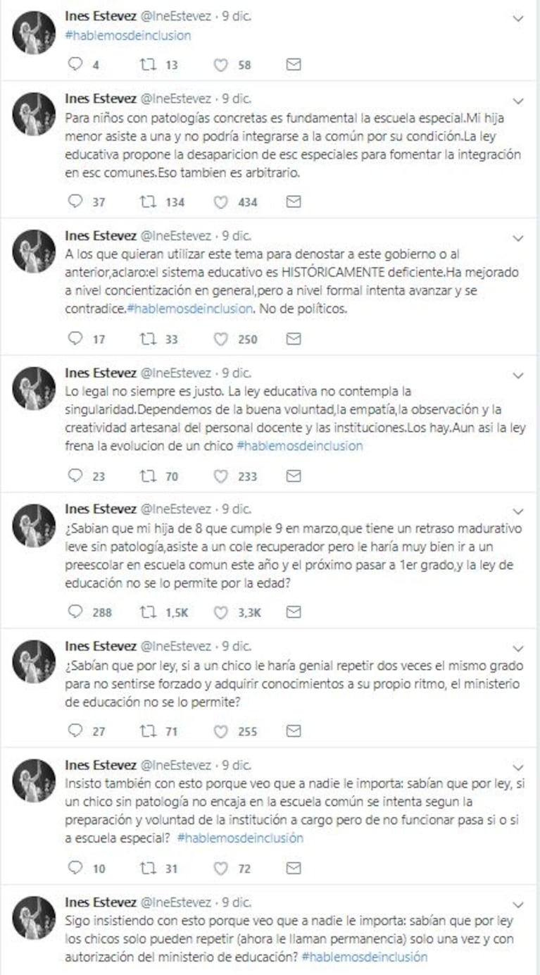 Fuerte mensaje de Inés Estévez por la educación de una de sus hijas, quien sufre un retraso madurativo