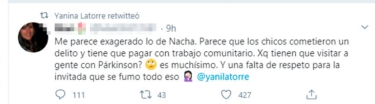 Fuerte mensaje de Yanina Latorre tras el careo de Nacha Guevara con Lola: "Solo Dios castiga"