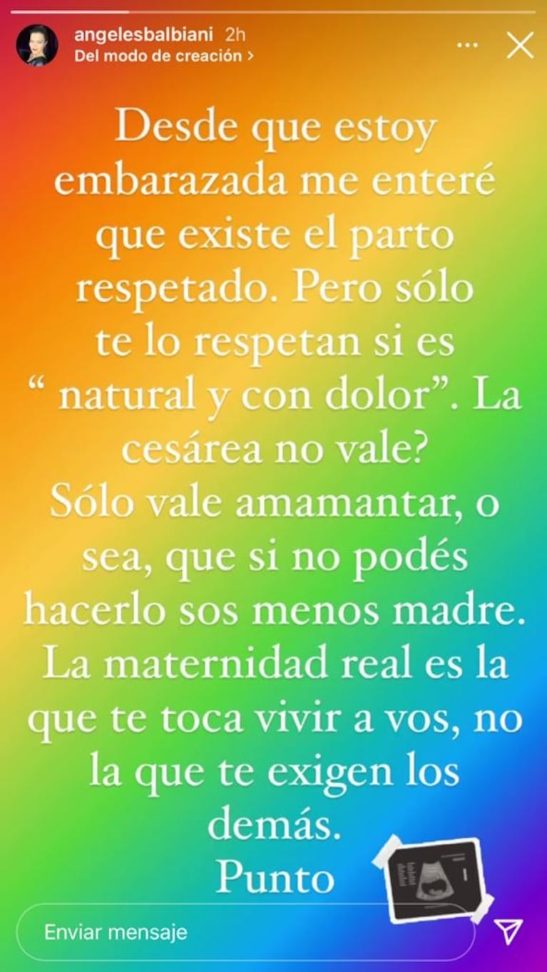 Fuerte posteo de Angie Balbiani sobre el parto respetado mientras transita su embarazo: "¿La cesárea no vale?"