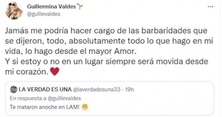 Fuerte reacción de Guillermina Valdés tras las críticas que recibió en LAM: "Dijeron barbaridades"