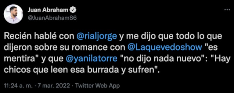 Fuerte reacción de Jorge Rial ante el rumor de romance con Alejandra Quevedo: "Hay chicos que leen esa burrada y sufren" 