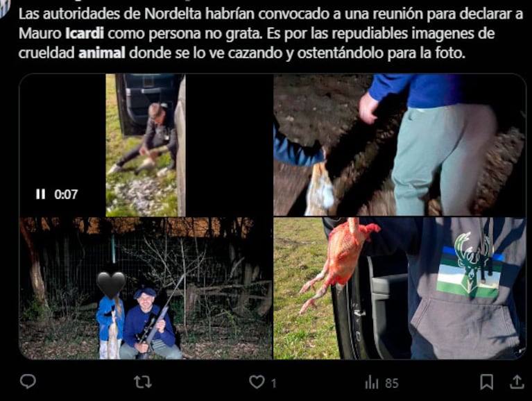 Fuerte repudio a Mauro Icardi por cazar animales junto a sus hijas y letales críticas a China Suárez