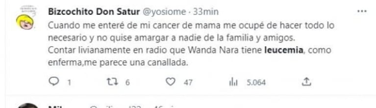 Fuerte repudio en redes a las informaciones sobre la salud de Wanda Nara: "Un espanto"