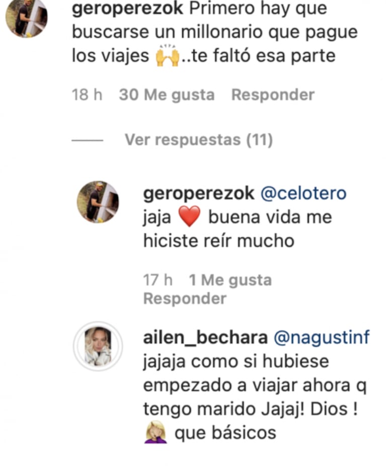 Fuerte respuesta de Ailén Bechara a un seguidor que le cuestionó sus viajes: "Viajo hace años, desde que era soltera”