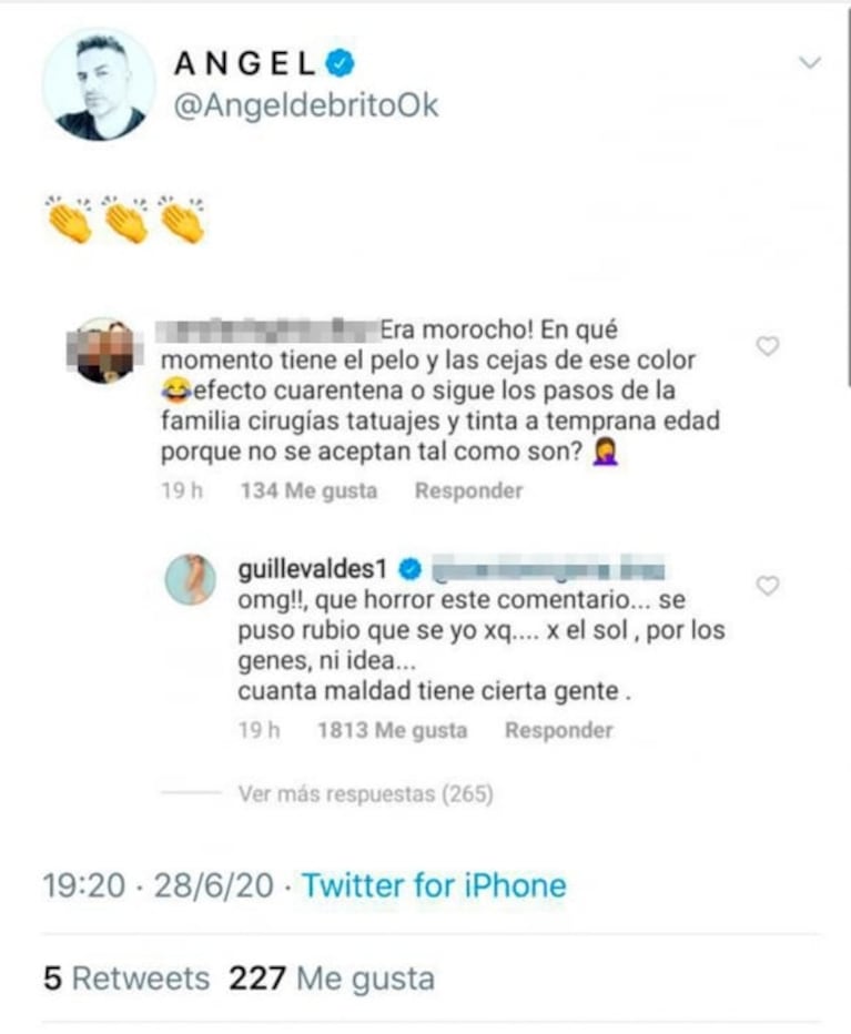 Fuerte respuesta de Guillermina Valdés ante las críticas de una seguidora a su familia con Tinelli : "Cuánta maldad"