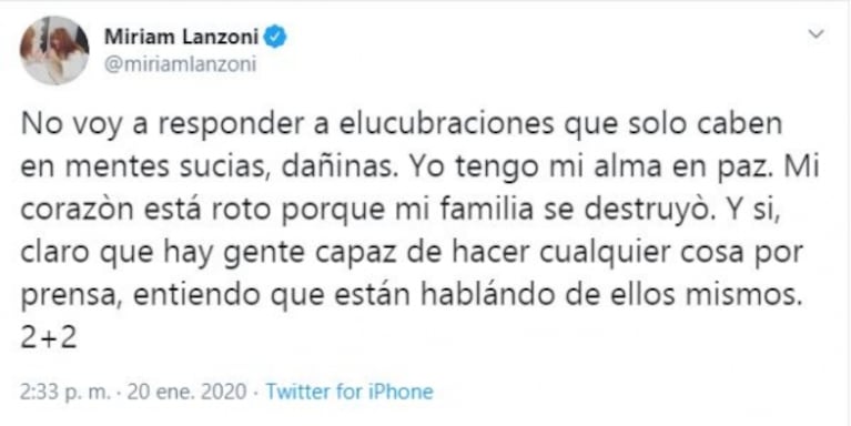 Fuerte respuesta de Miriam Lanzoni a Mariana Brey y Yanina Latorre: "Mentes sucias y dañinas"