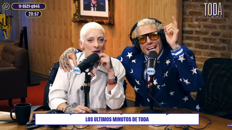 Furia y Alex Caniggia en el último programa de Carajo.