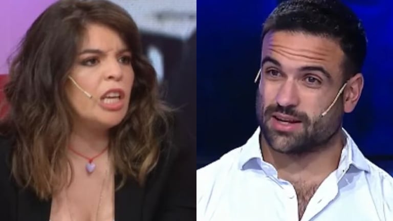 Furiosa reacción de Dalma Maradona al ver al psicólogo Carlos Días en Intrusos (Fotos: Web)