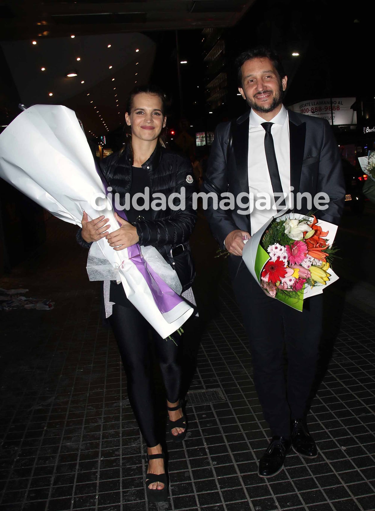 Garciarena y Paoloski, amor en el estreno de El violinista en el tejado. Foto: Movilpress.