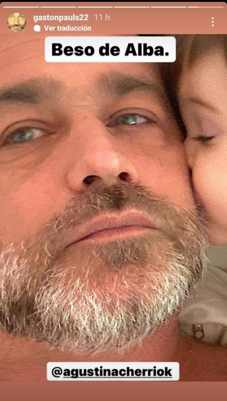 Gastón Pauls mostró la foto más tierna junto a Alba, la hija de su ex, Agustina Cherri: "Beso de ella"