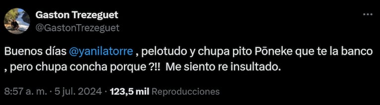 Gastón reaccionó picante a los dichos de Yanina.