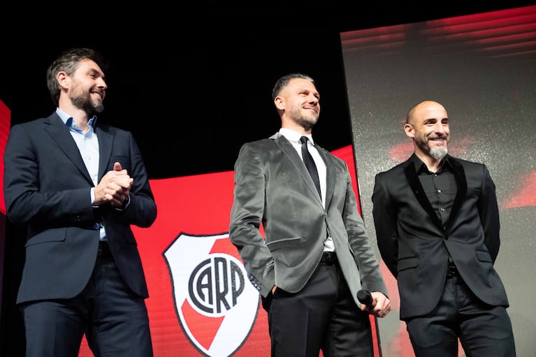 Germán Lux, Martín Demichelis y Javier Pinola.