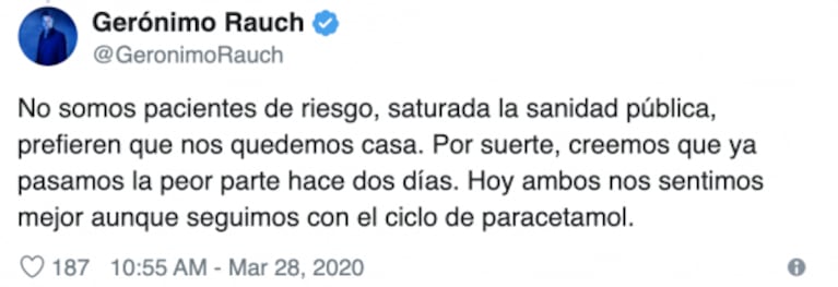 Gerónimo Rauch, ex integrante de Mambrú, tiene coronavirus: "Queremos concientizar a la gente de Argentina"