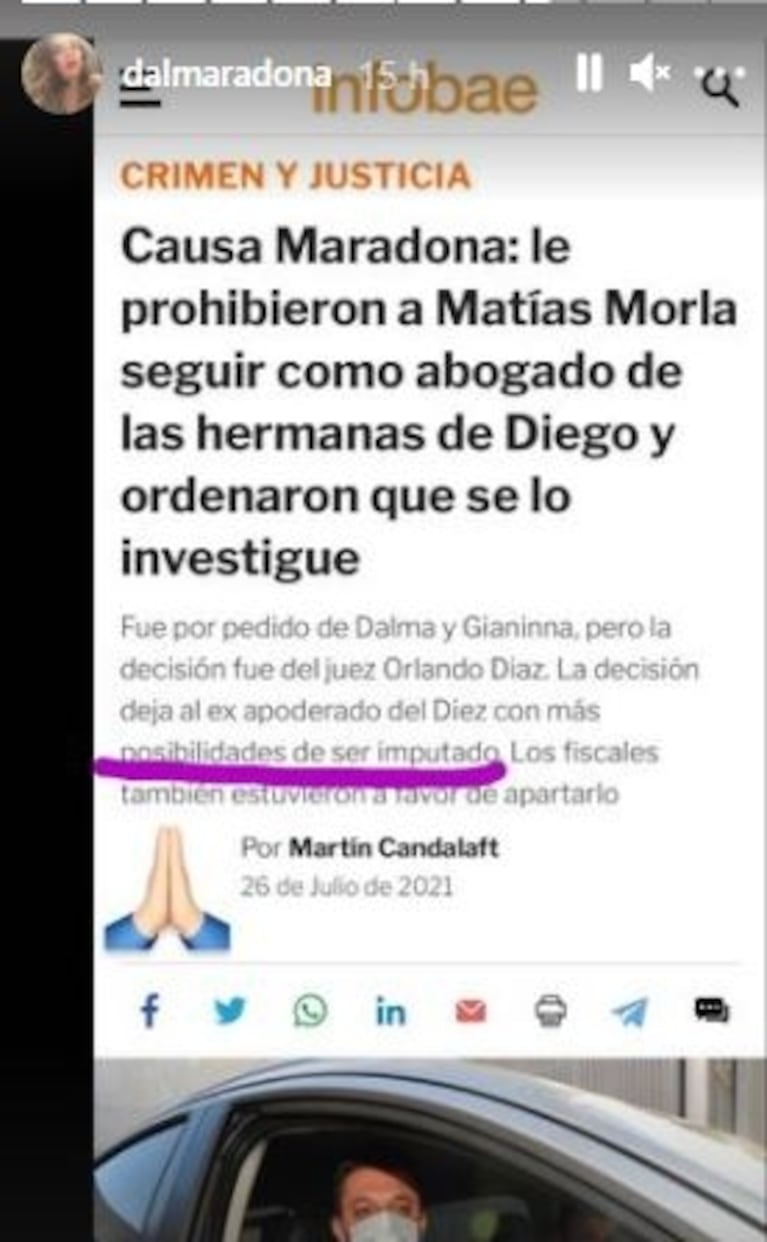 Gianinna y Dalma Maradona, picantes luego de que se le prohibiera a Matías Morla ser abogado en la causa: "Hola tías"