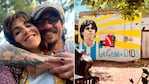 Gianinna y Osvaldo se acercaron a visitar la casa donde nació Diego