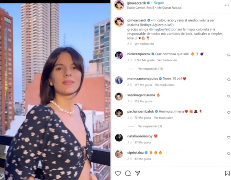 Gimena Accardi cambió de look y revolucionó a los fans de Casi Ángeles