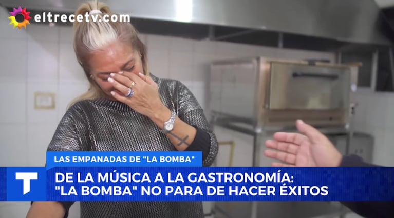 Gladys, la bomba tucumana abrió su local de empanadas caseras (Captura: Telenoche)