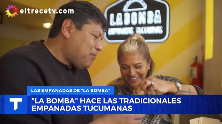 Gladys, la bomba tucumana abrió su local de empanadas caseras (Captura: Telenoche)