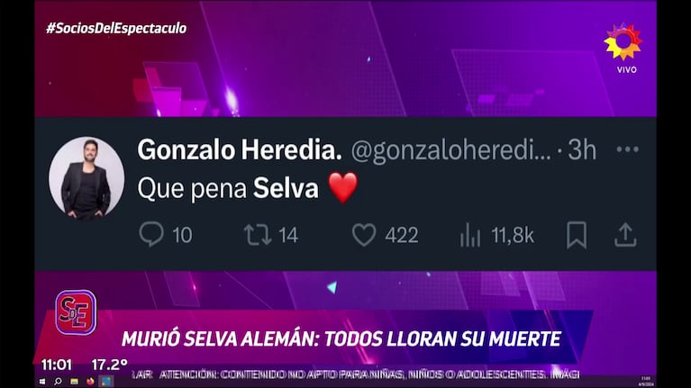 Gonzalo Heredia despidió a Selva Alemán.