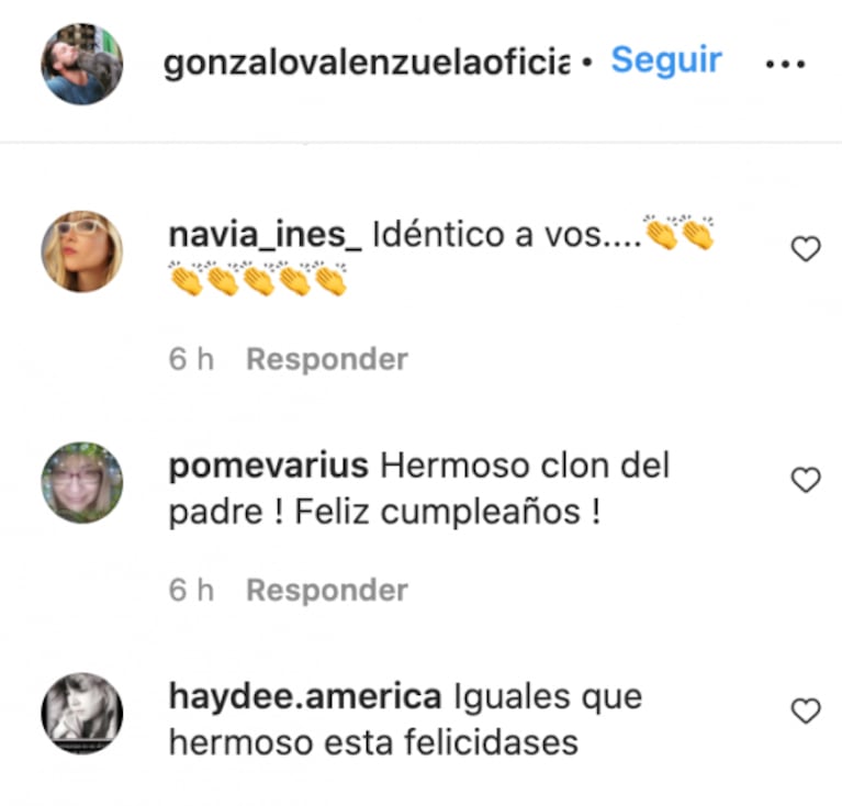 Gonzalo Valenzuela mostró el rostro de Silvestre, su hijo con Juana Viale, y sorprendió por su parecido: "Mi vida"