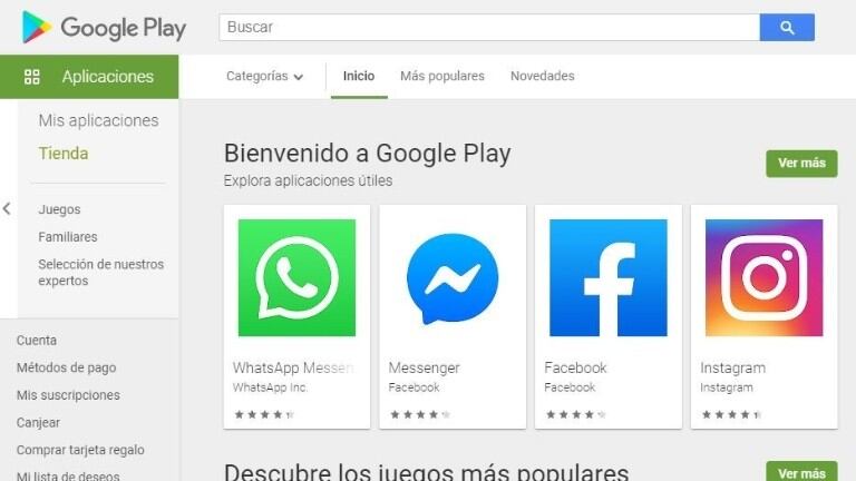 Google rediseña Play Store: el apartado ´Mis aplicaciones´ muestra solo dos secciones. Foto:DPA. 