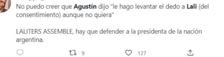 Gran Hermano 2022: Agustín hizo un repudiable comentario sobre Lali Espósito y lo destrozaron en las redes