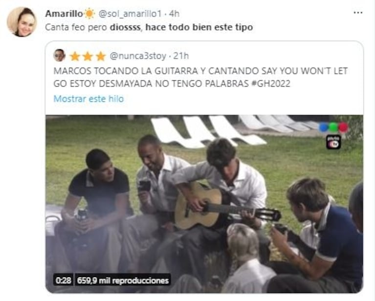 Gran Hermano 2022: Marcos Ginocchio la rompió con la guitarra en "la peña del primo"