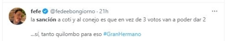 Gran Hermano dio a conocer la sanción a Coti y Alexis por complotar: la reacción en las redes