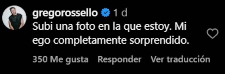 Grego compartió la foto de Nati y Agus que encendió rumores de romance.