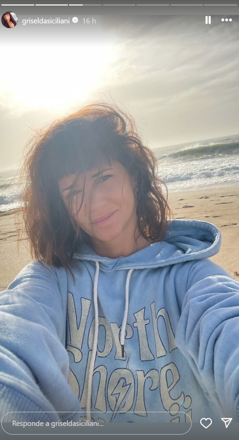 Griselda Siciliani presumió del físico de Luciano Castro con una foto en la playa