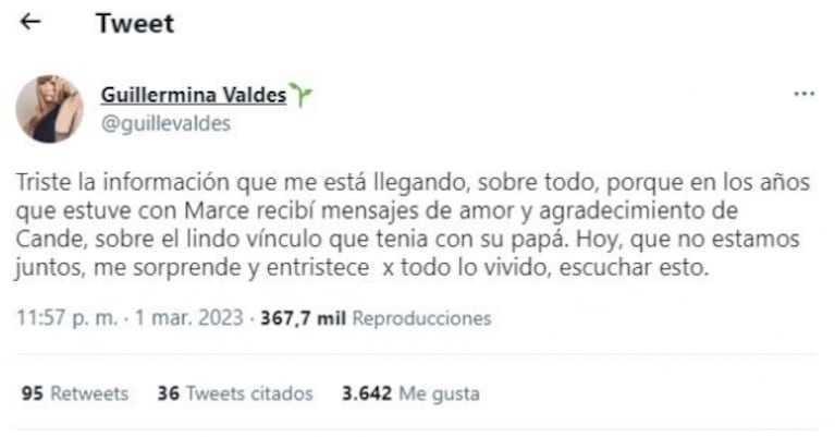 Guillermina Valdés le respondió a Cande Tinelli tras sus sorpresivas críticas en TV