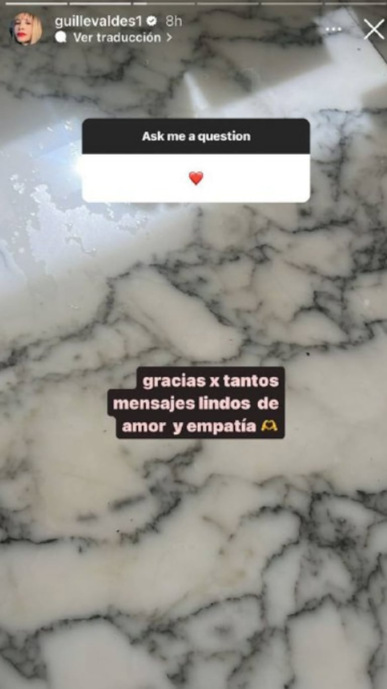 Guillermina Valdés sorprendió con un contundente mensaje a sus seguidores tras la polémica con Cande Tinelli