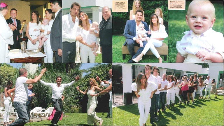 Guillermo Andino y Carolina Prat bautizaron a su hijo Ramón (Fotos: revista Caras)