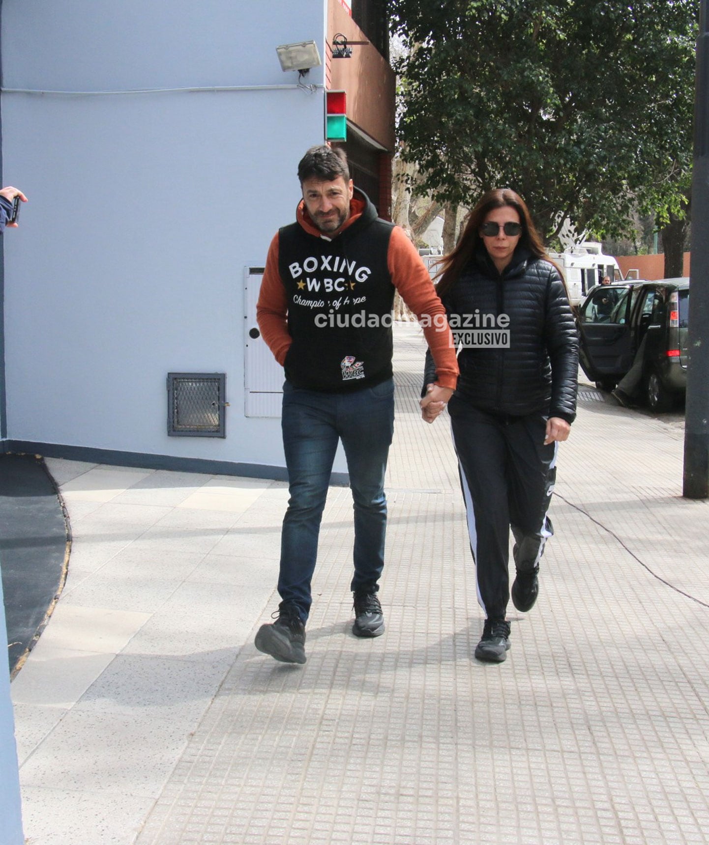 Gustavo Conti y Ximena Capristo en la despedida de Silvina Luna, su amiga. Foto: Movilpress