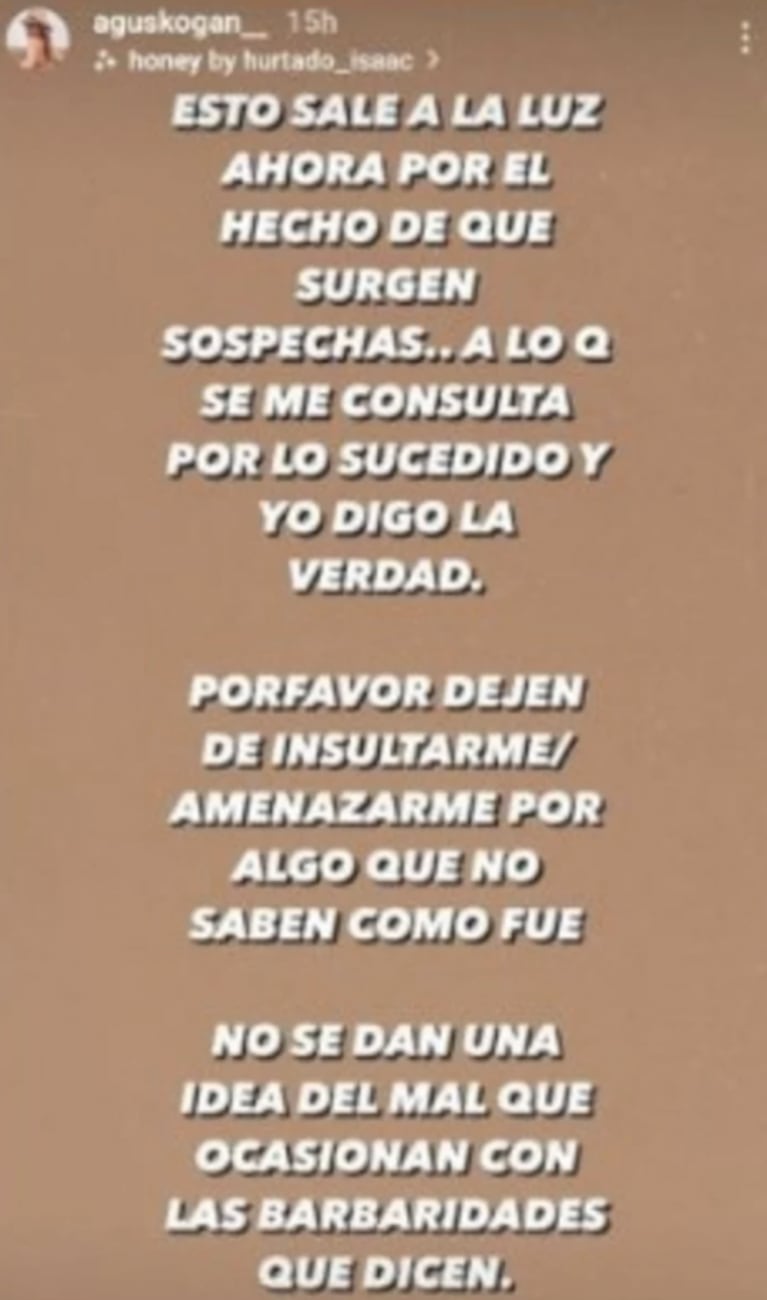 Habló Agustina Kogan, la tercera en discordia entre María Becerra y Rusherking: "Él estaba soltero"