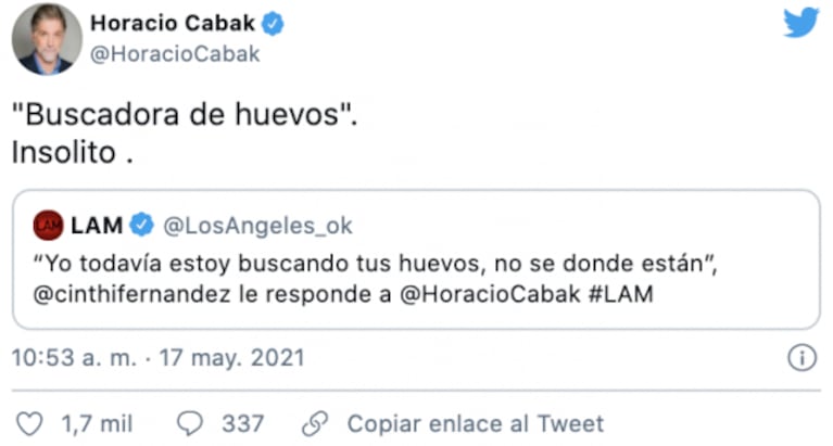 Horacio Cabak apuntó fuerte contra Cinthia Fernández y Evelyn von Brocke tras sus filosas críticas: "Insólito"