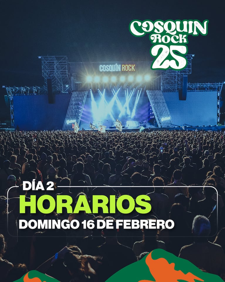 Horarios y escenarios Cosquín Rock 2025