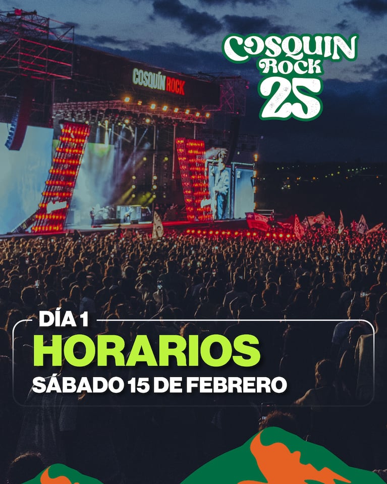 Horarios y escenarios Cosquín Rock 2025