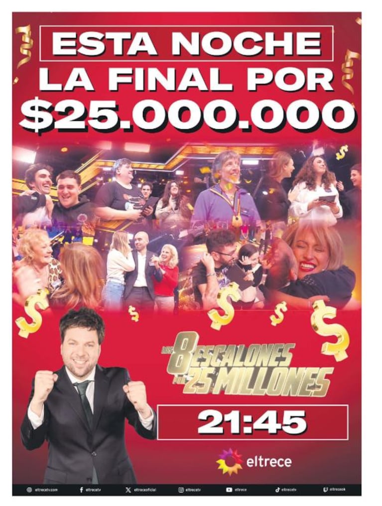 Hoy es la final de Los 8 escalones por los 25 millones de pesos