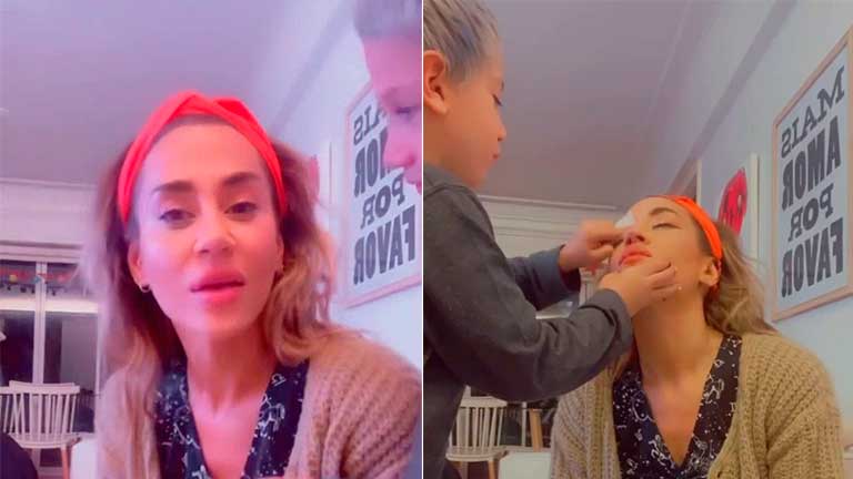 Jimena Barón mostró cómo su hijo le quita el maquillaje al regresar de La Academia