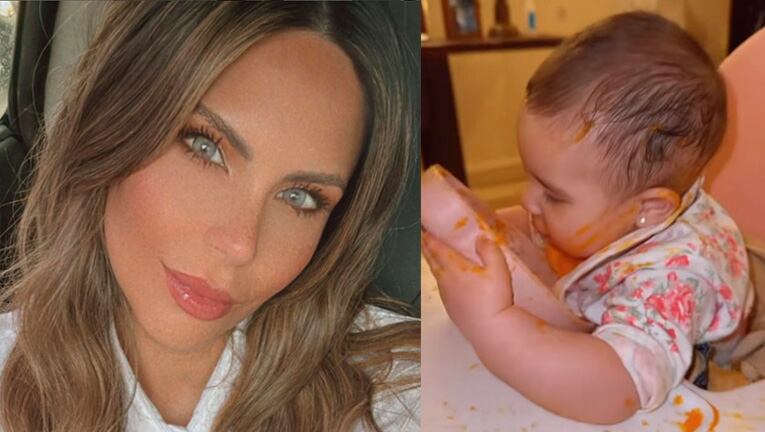 Sarah Burlando empezó a comer y Barby Franco compartió el tierno video en redes