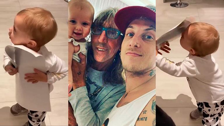 El dulce video de Abril, la hija del Polaco con una foto de su abuelo