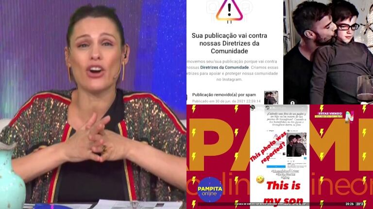 Pampita, indignada luego de que censuraran una foto de Ricky Martín besando a su hijo: "¿Estamos todos locos? Yo me volvería loca y la subiría 20 veces"