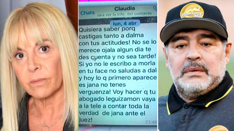 El duro mensaje que Claudia Villafañe le envió a Diego Maradona 