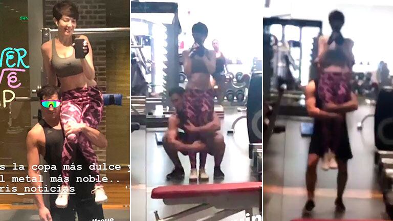 Cristina Pérez, a pura risa en el gimnasio con su joven novio, Yoel Freue: “Gente que arruina selfies”