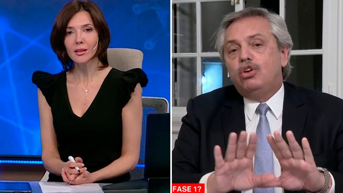 Fuerte cruce entre Cristina Pérez y Alberto Fernández en vivo: "La periodista soy yo, usted es el presidente"