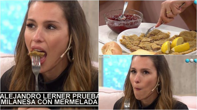 Pampita probó el insólito plato favorito de Alejandro Lerner... ¡milanesas con mermelada!