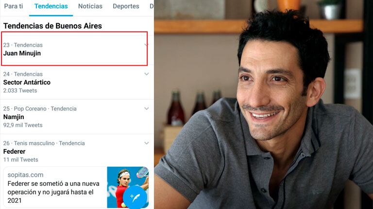 El insólito motivo por el que Juan Minujín lloró por última vez y fue TT en Twitter